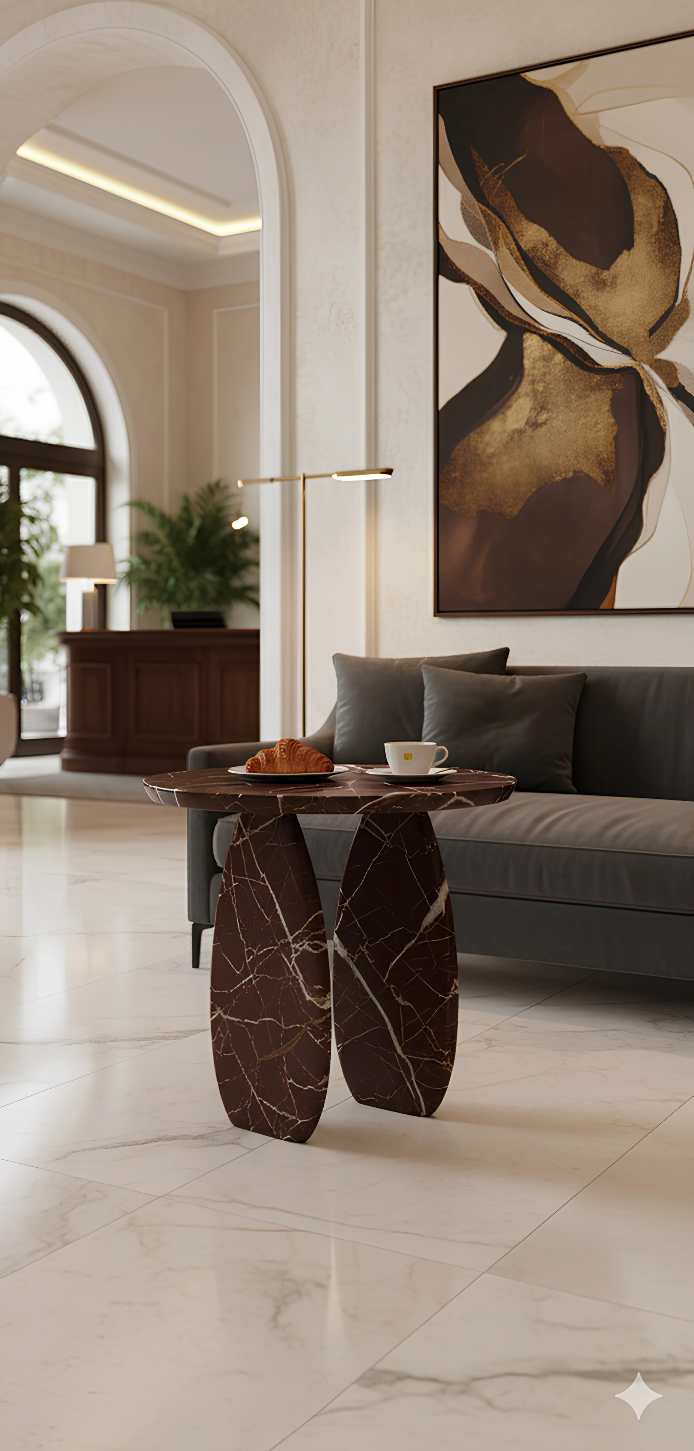 Table d'appoint en Rosso Levanto