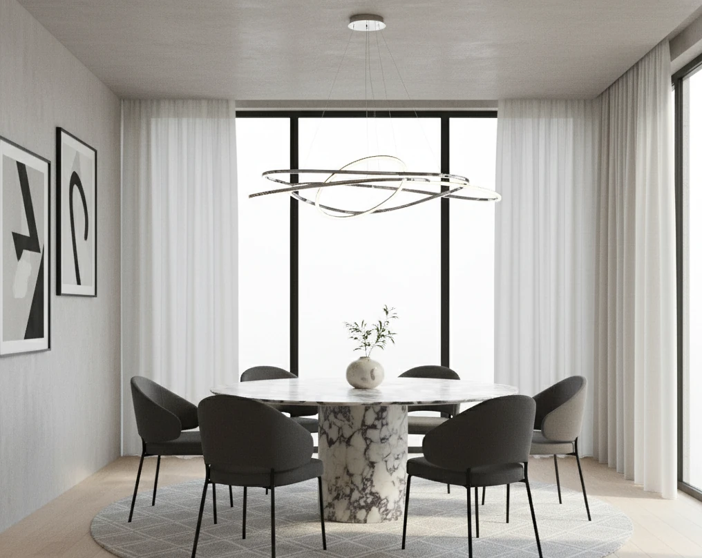 Table de Repas « Artemis » en Marbre Calacatta Viola