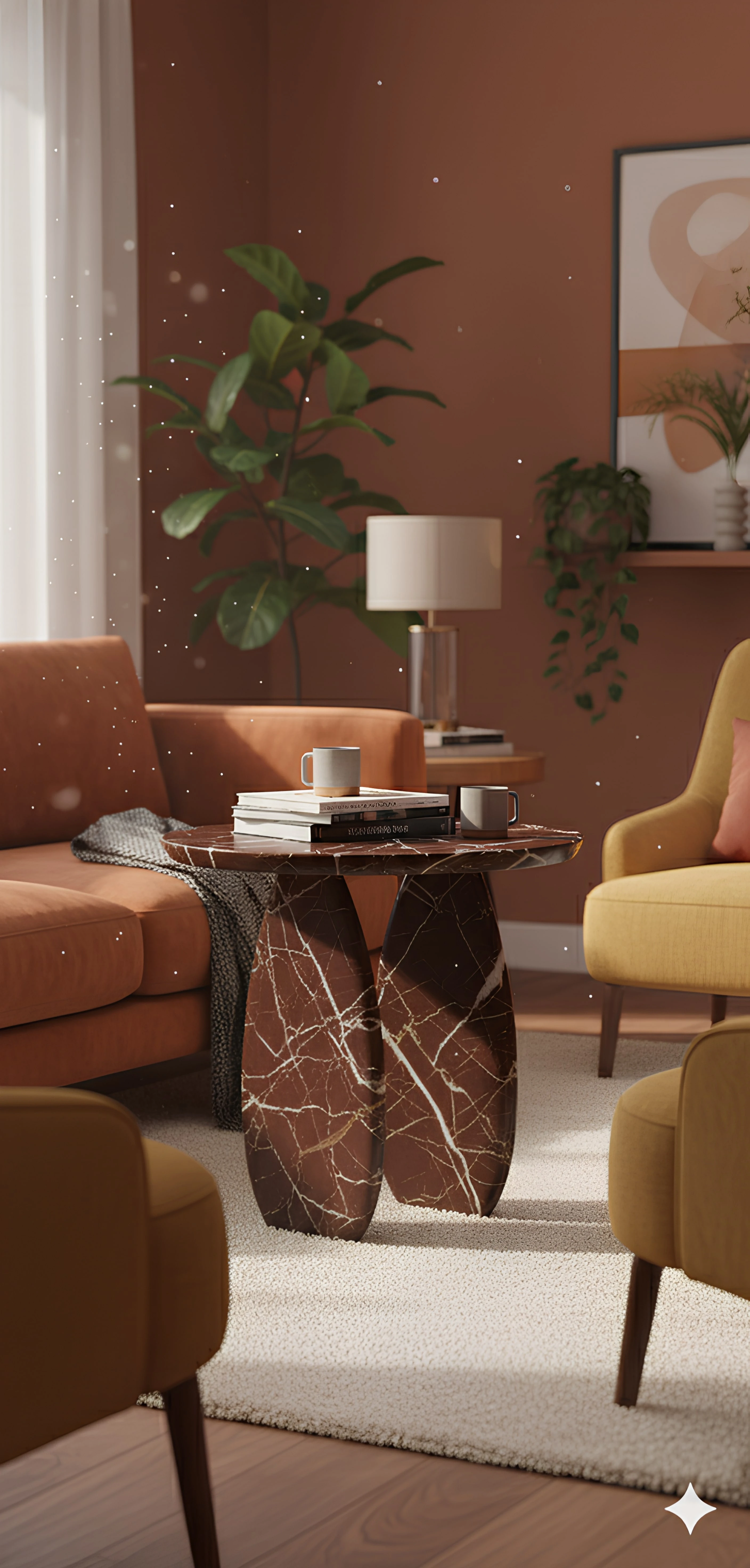 Table d'appoint en Rosso Levanto