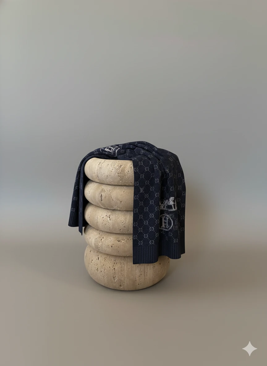 Stèle Orbit en Travertin Naturel