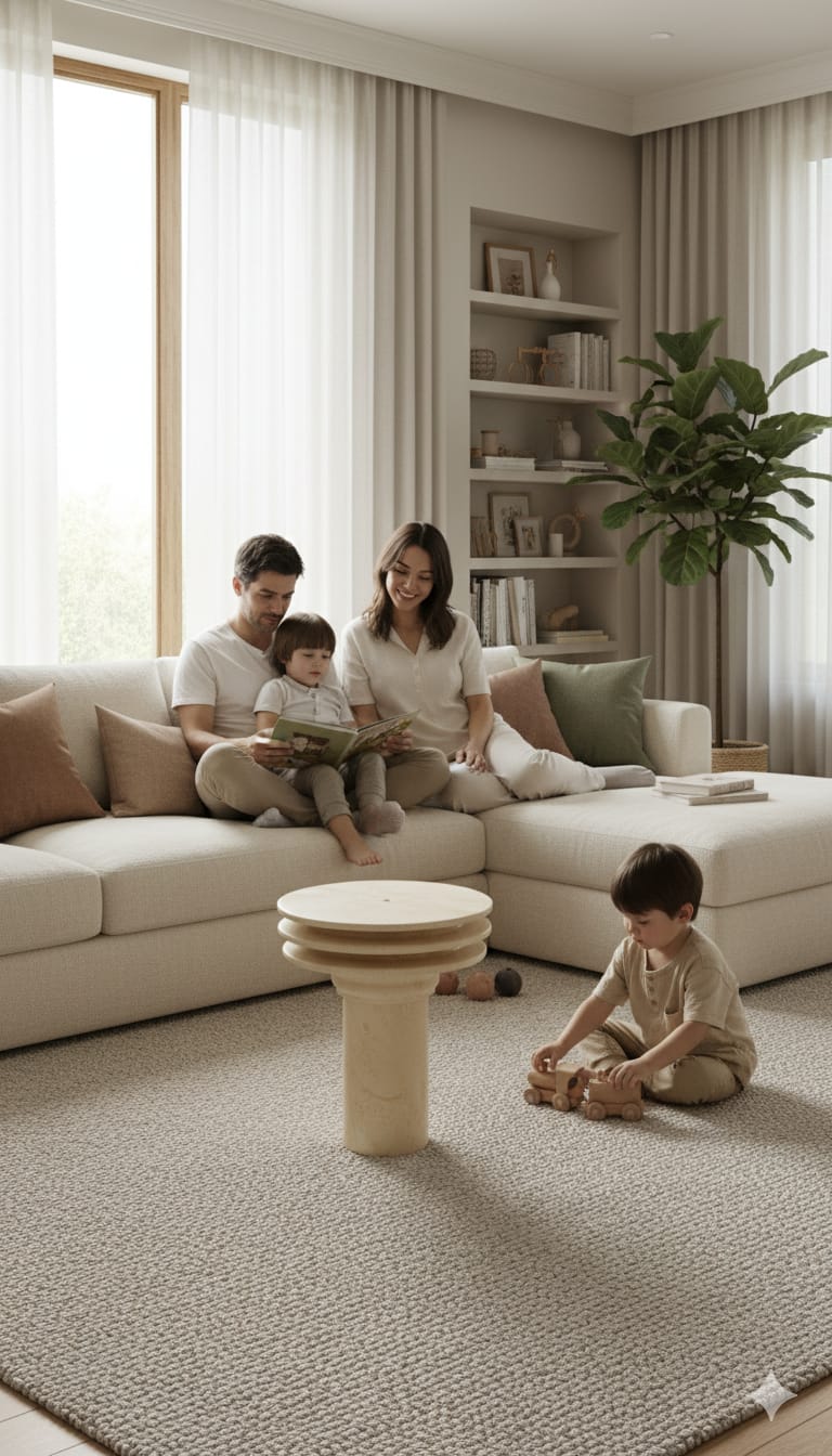 Table d’Appoint « Lyra » en Travertin Naturel