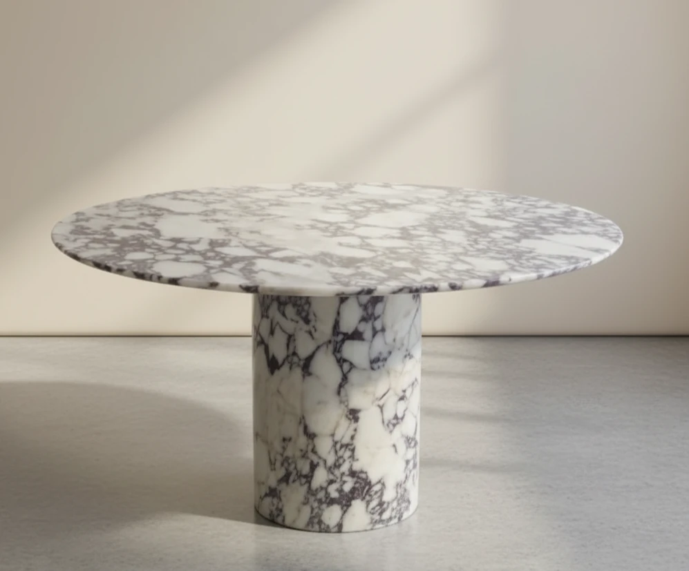 Table de Repas « Artemis » en Marbre Calacatta Viola