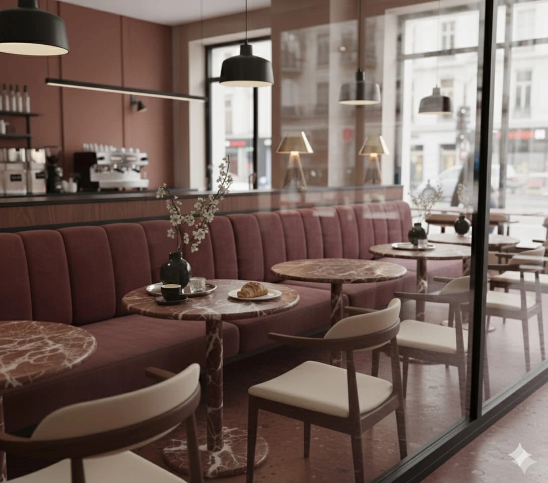 Table d’Appoint « Armonia » en Marbre Rosso Levanto