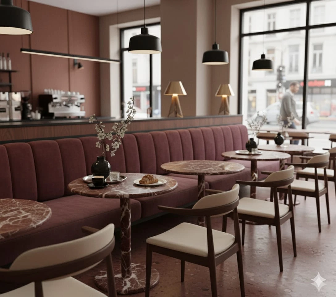 Table d’Appoint « Armonia » en Marbre Rosso Levanto