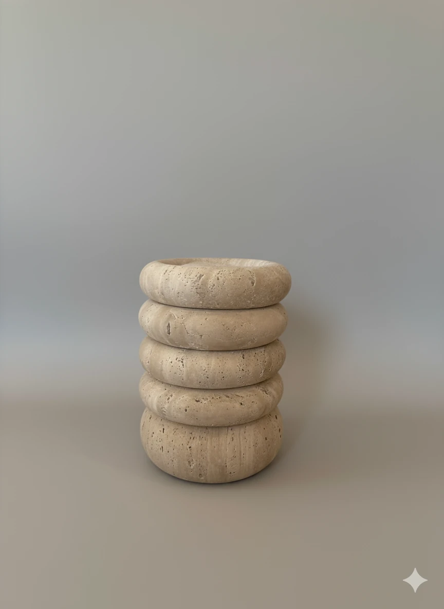 Stèle Orbit en Travertin Naturel