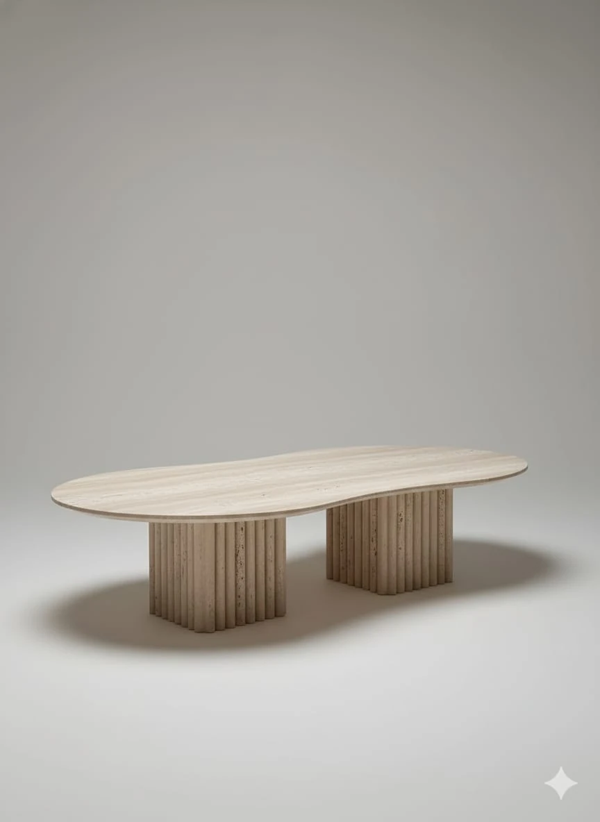 Table Basse Terra en Travertin Naturel
