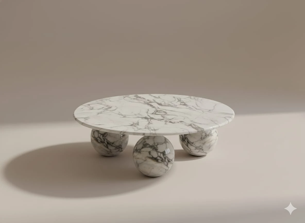 Table basses en Calacatta Viola