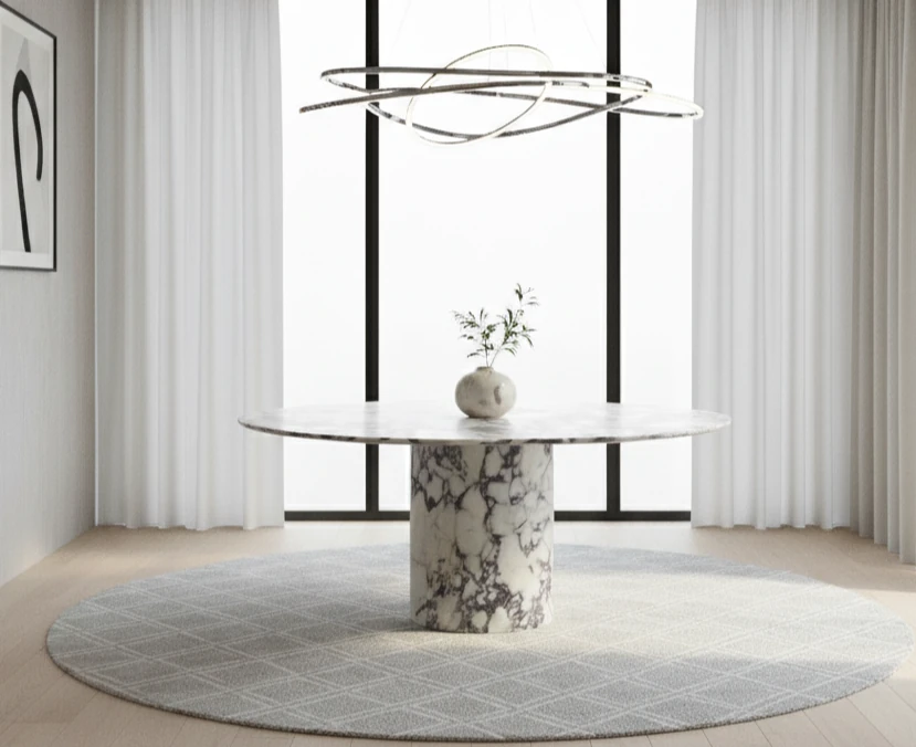 Table de Repas « Artemis » en Marbre Calacatta Viola