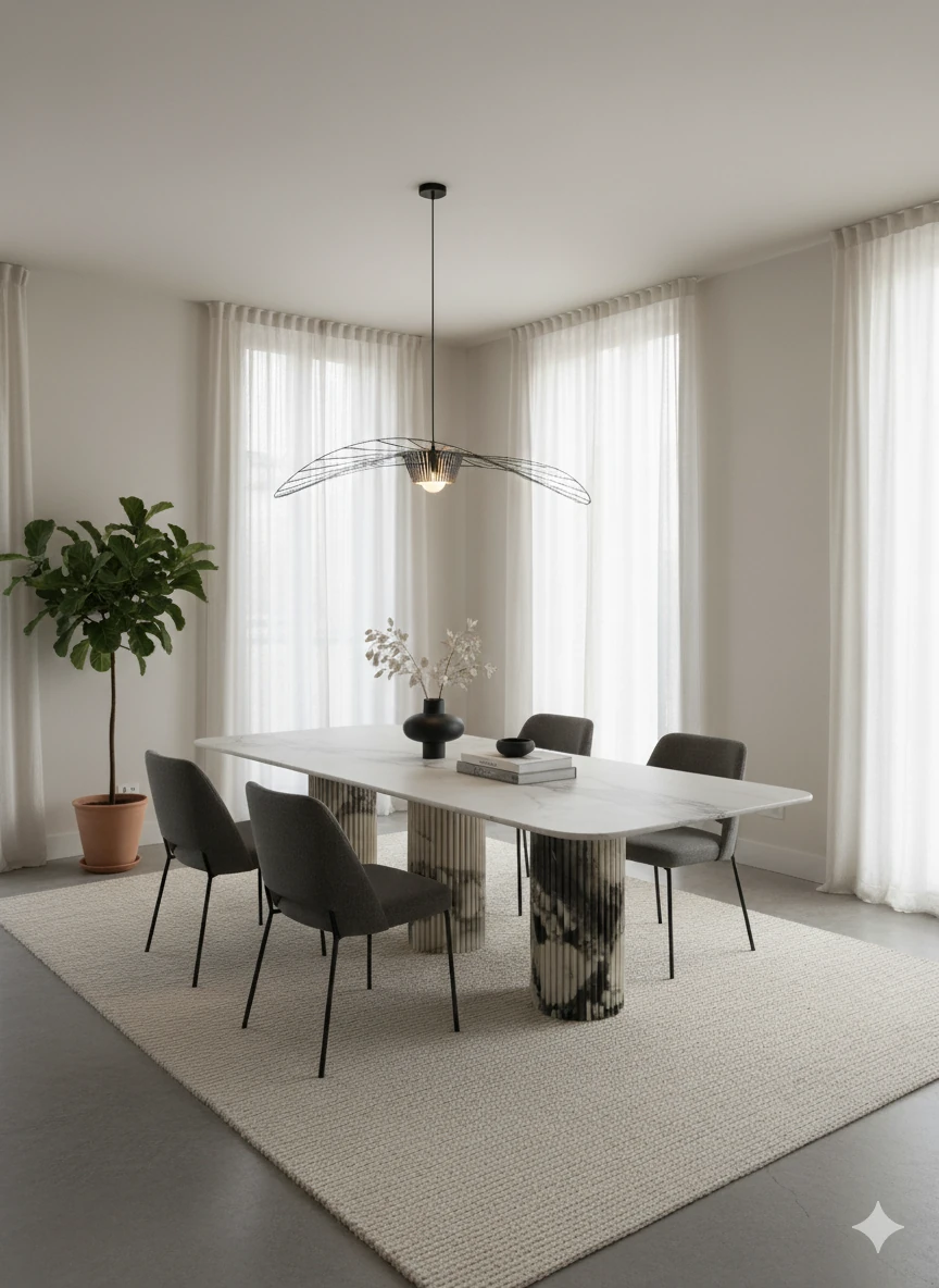 Table de Repas « Aurea » en Marbre Calacatta Viola