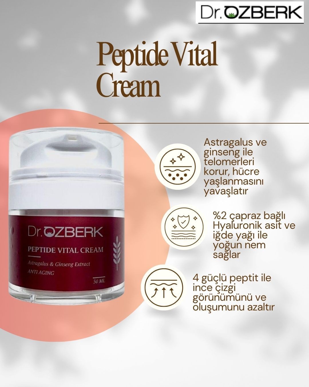 Peptide Vital Cream | Astragalus & Ginseng Extract Anti-Aging 