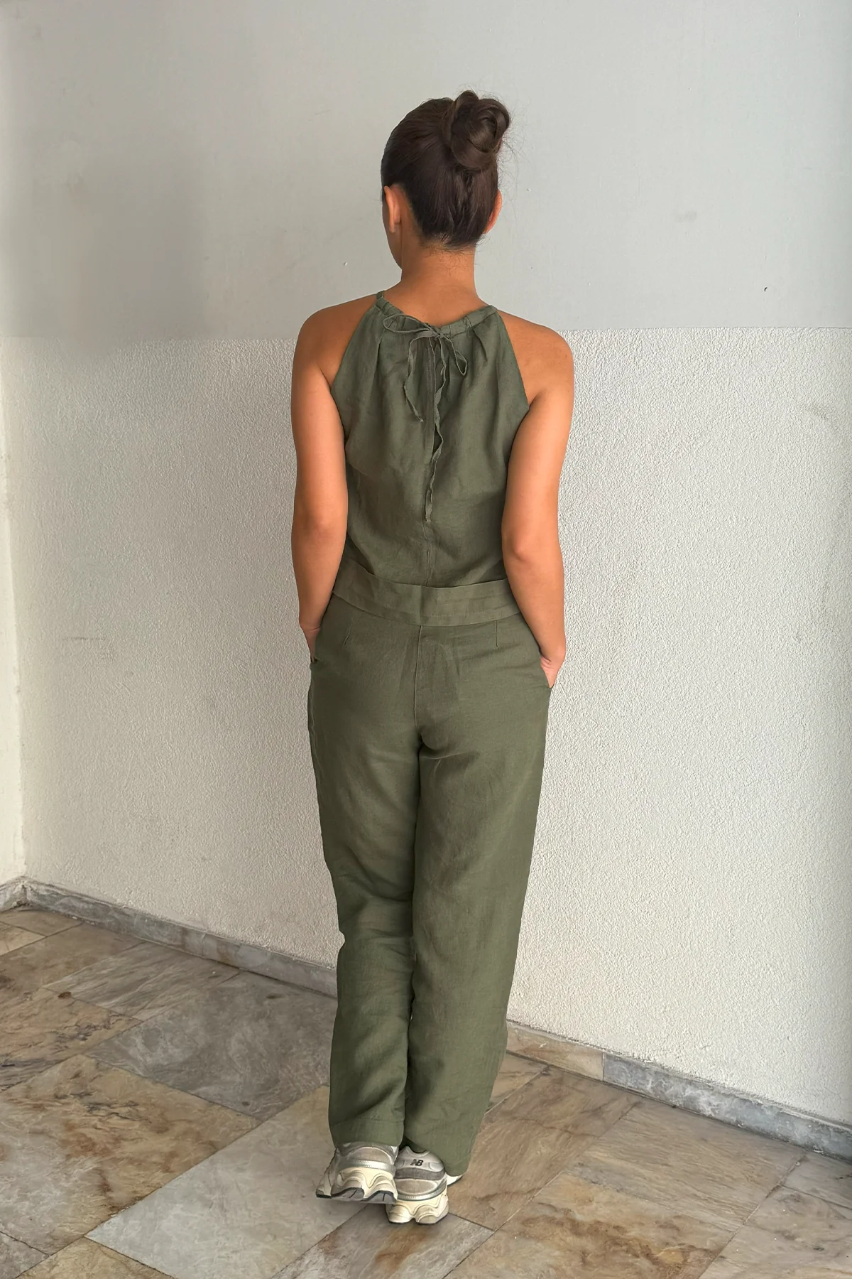 KETEN DAR PAÇA PANTALON - Yeşil