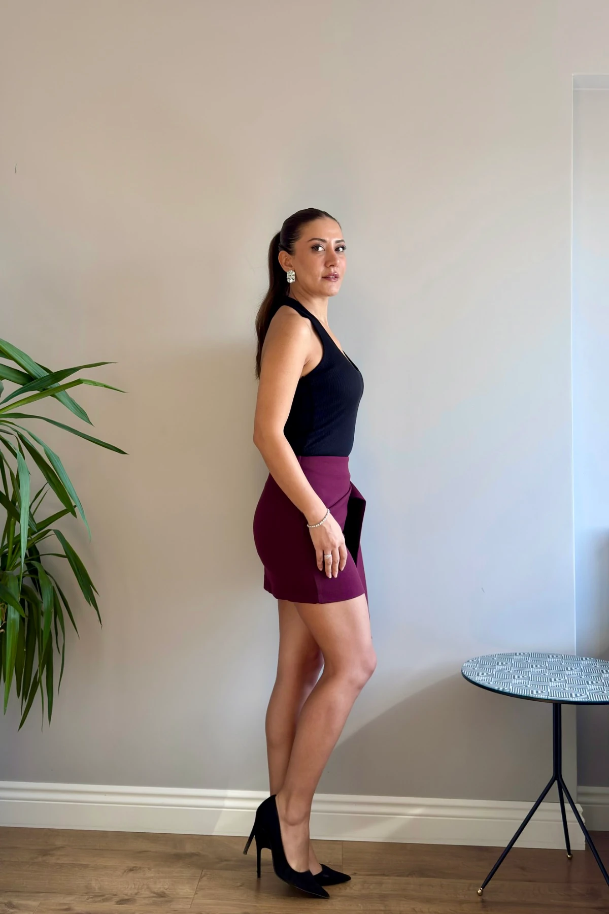 DRAPE DETAYLI MİNİ ETEK