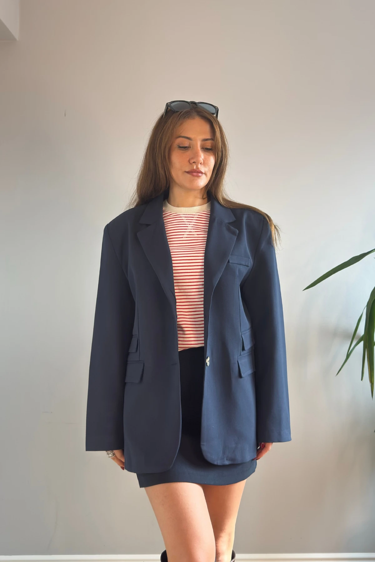 ÇİFT CEP DETAYLI BLAZER - Lacivert