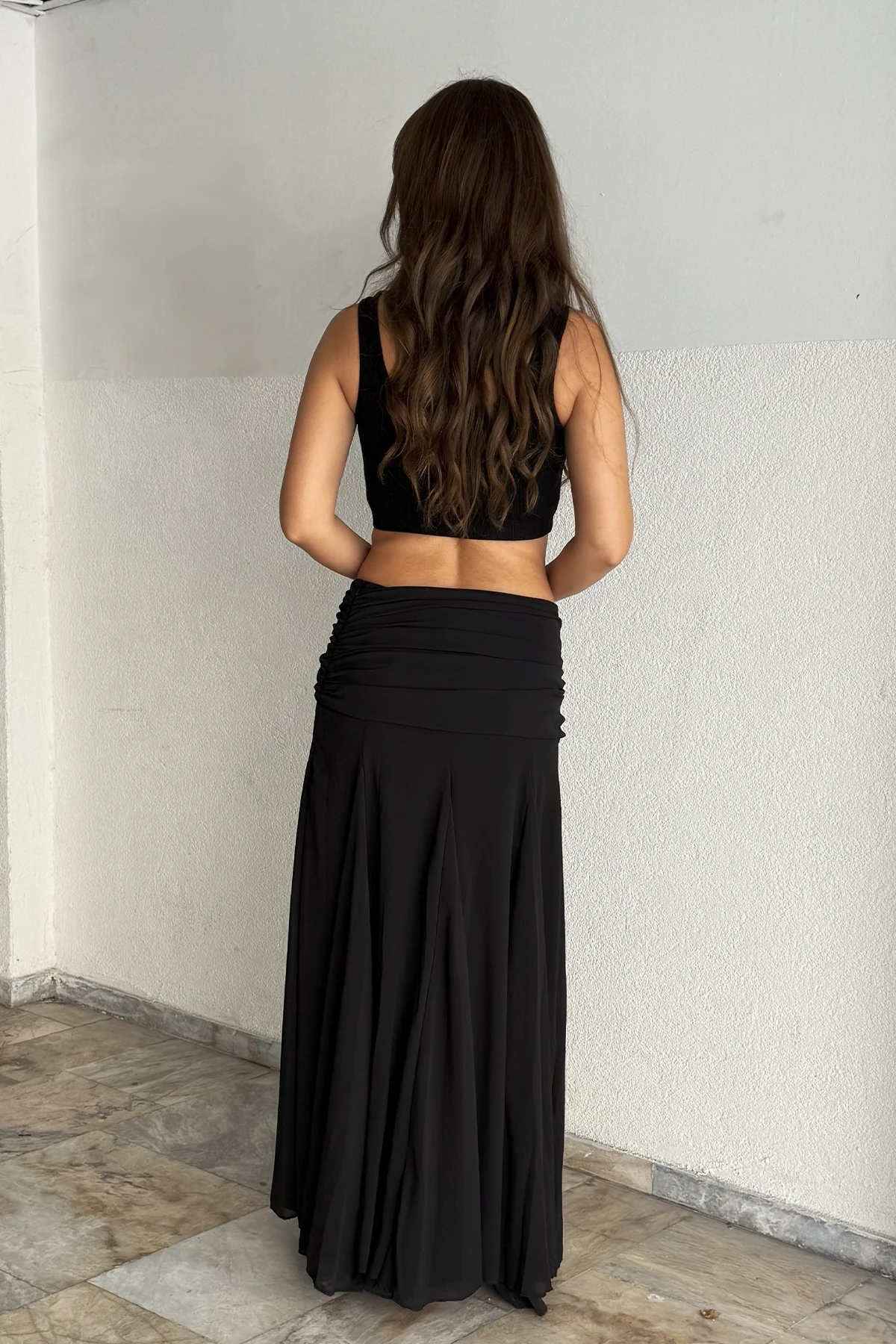 VOLANLI ETEK - Siyah