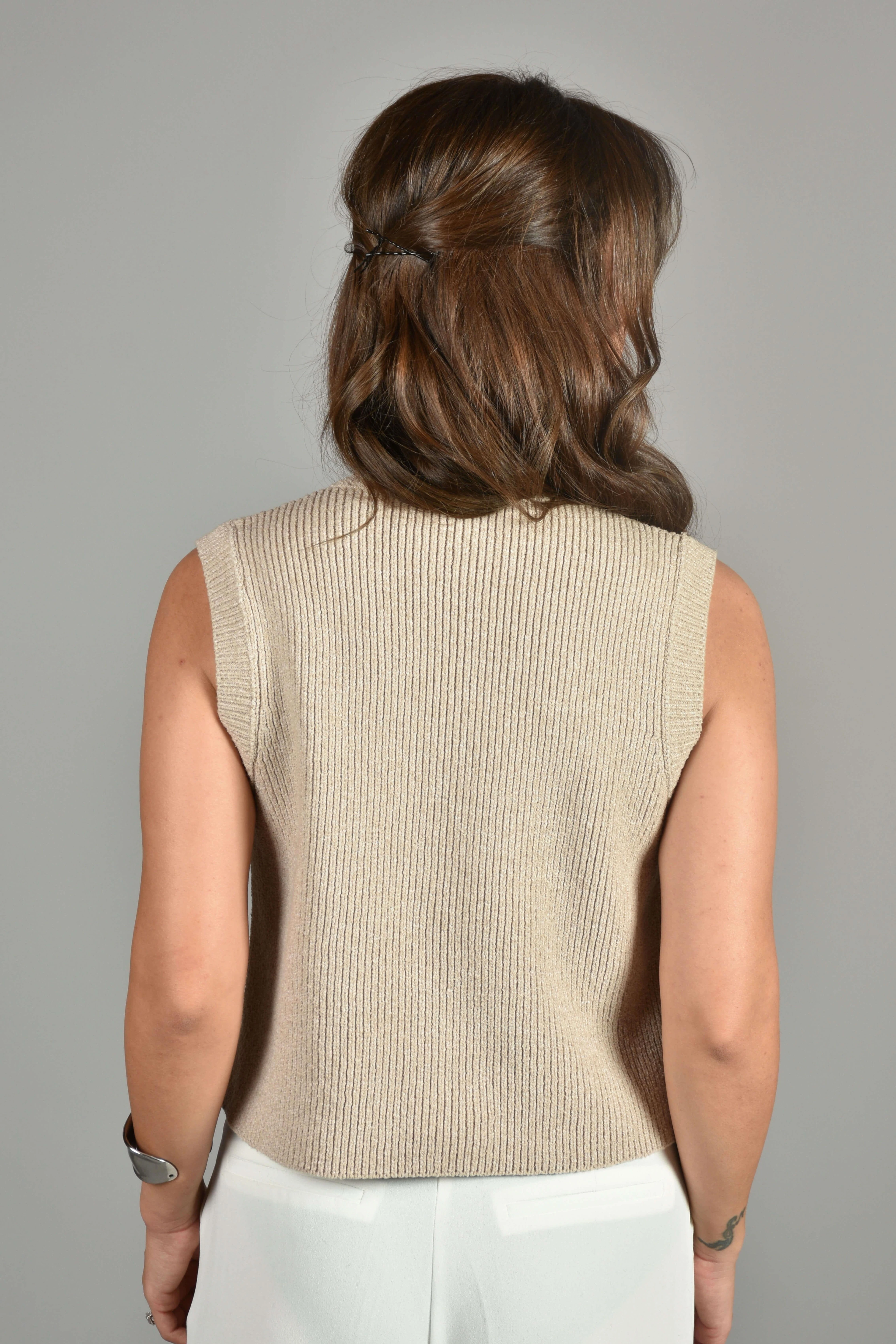 Düğme Detaylı Triko Yelek