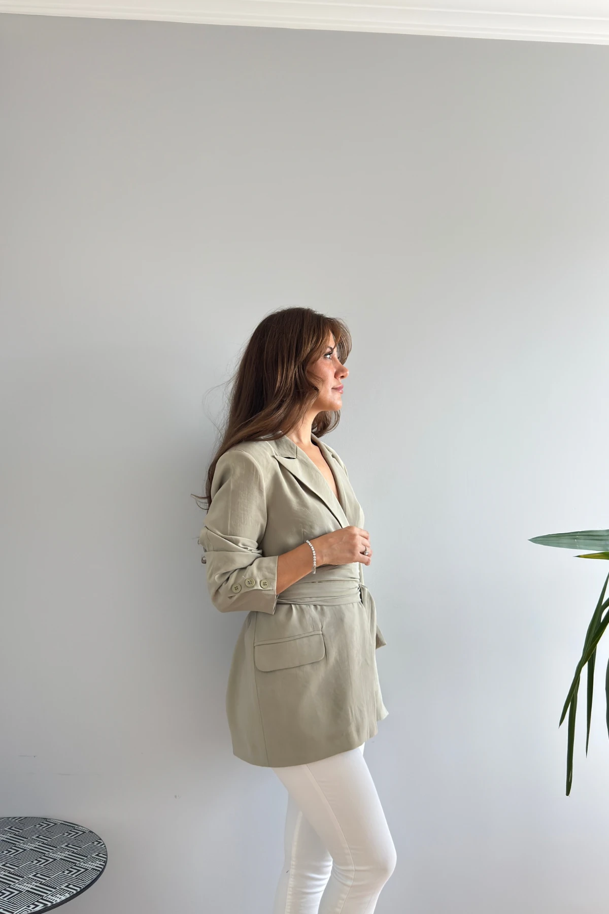 KUŞAKLI İNCE BLAZER CEKET