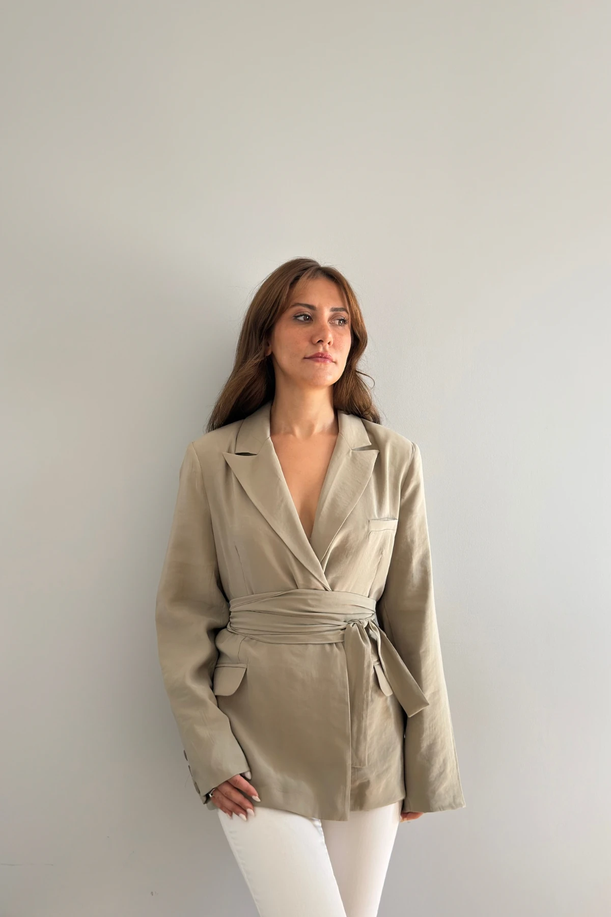 KUŞAKLI İNCE BLAZER CEKET