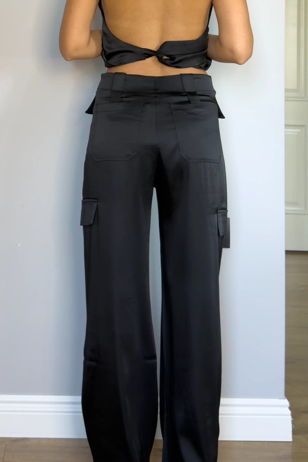 İPLİ SATEN KARGO PANTOLON