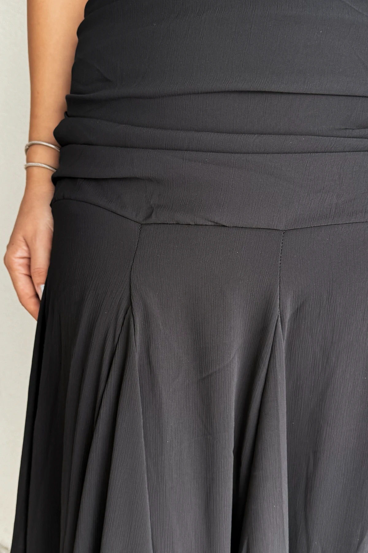 VOLANLI ETEK - Siyah