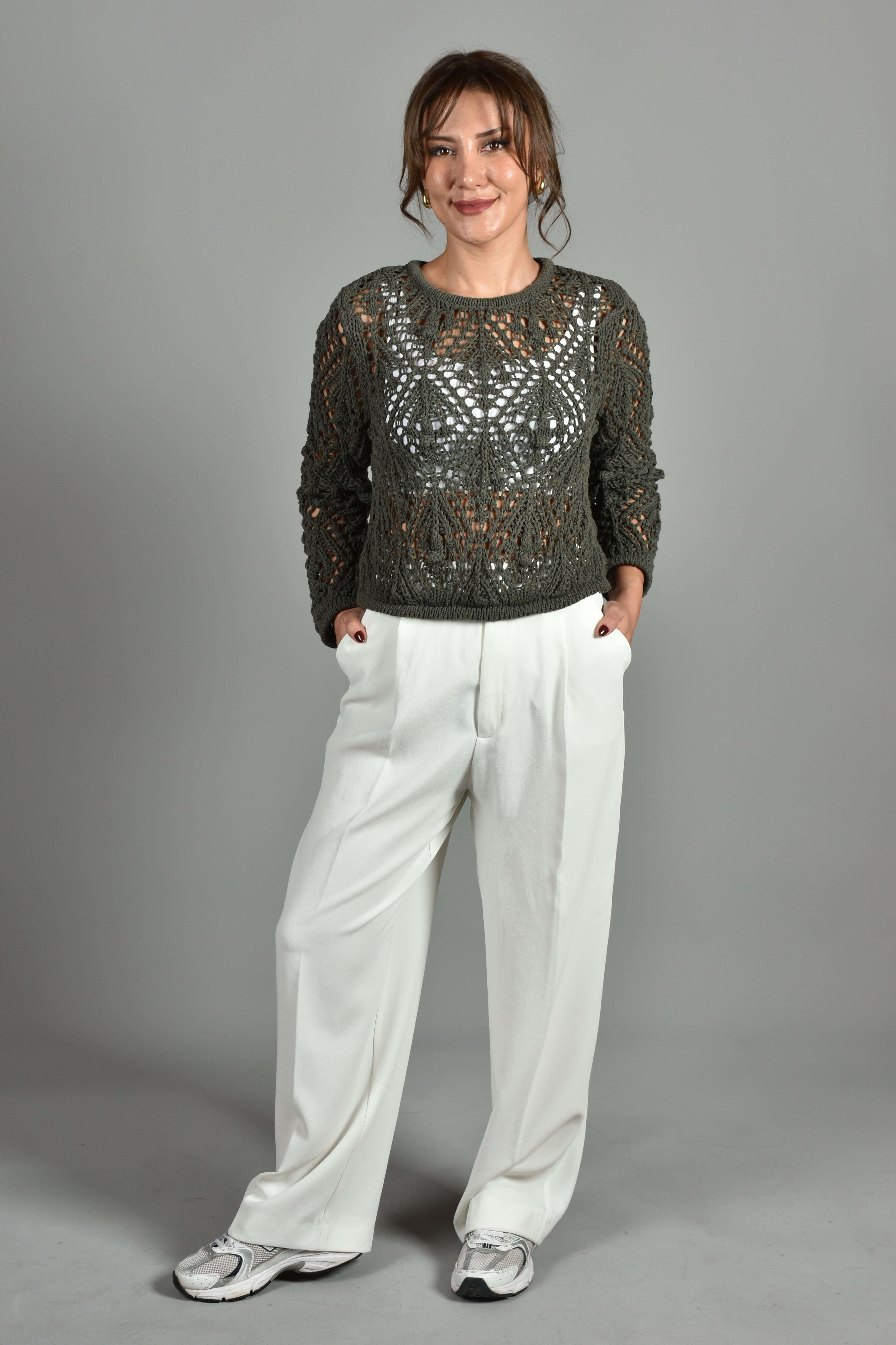 Uzun Kollu Örme Triko