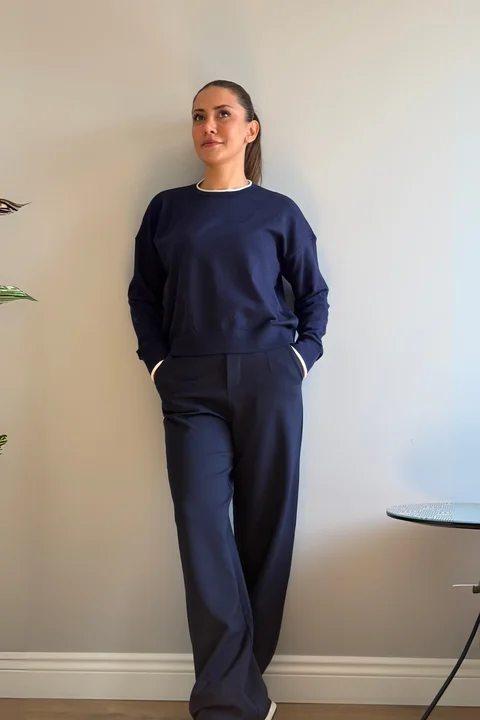 RENK BLOKLU KAZAK - Lacivert