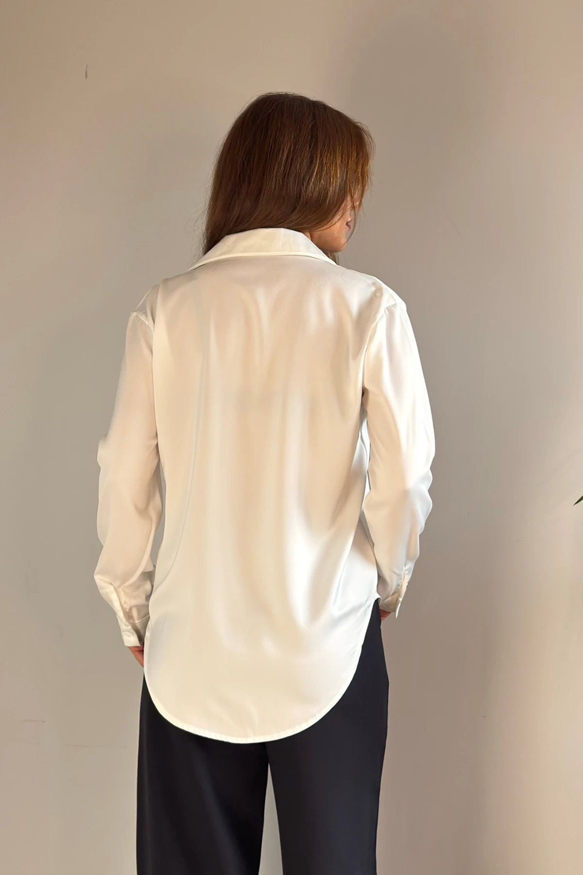 Saten Gömlek - Beyaz