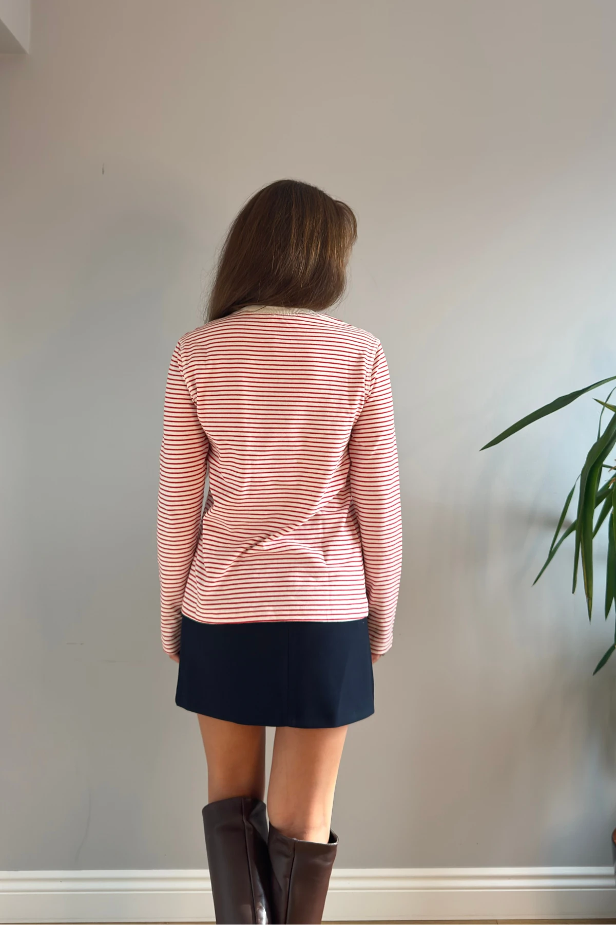 YATAY ÇİZGİLİ BASİC - Kırmızı