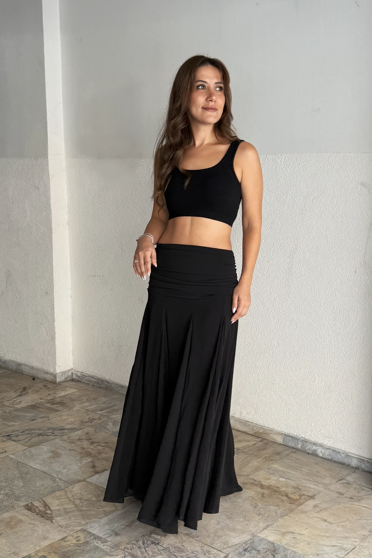 VOLANLI ETEK - Siyah