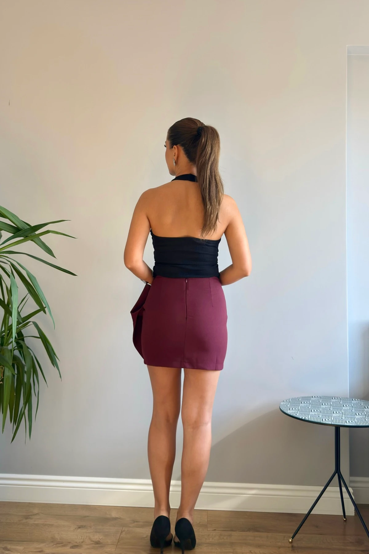 DRAPE DETAYLI MİNİ ETEK