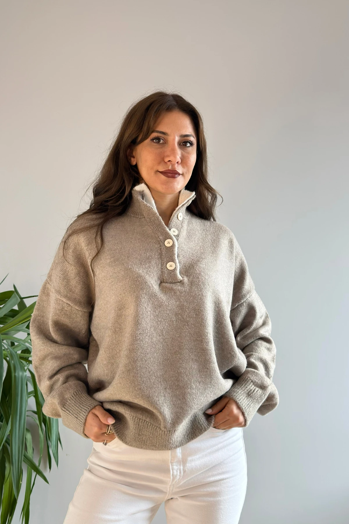 DÜĞMELİ KALIN KAZAK