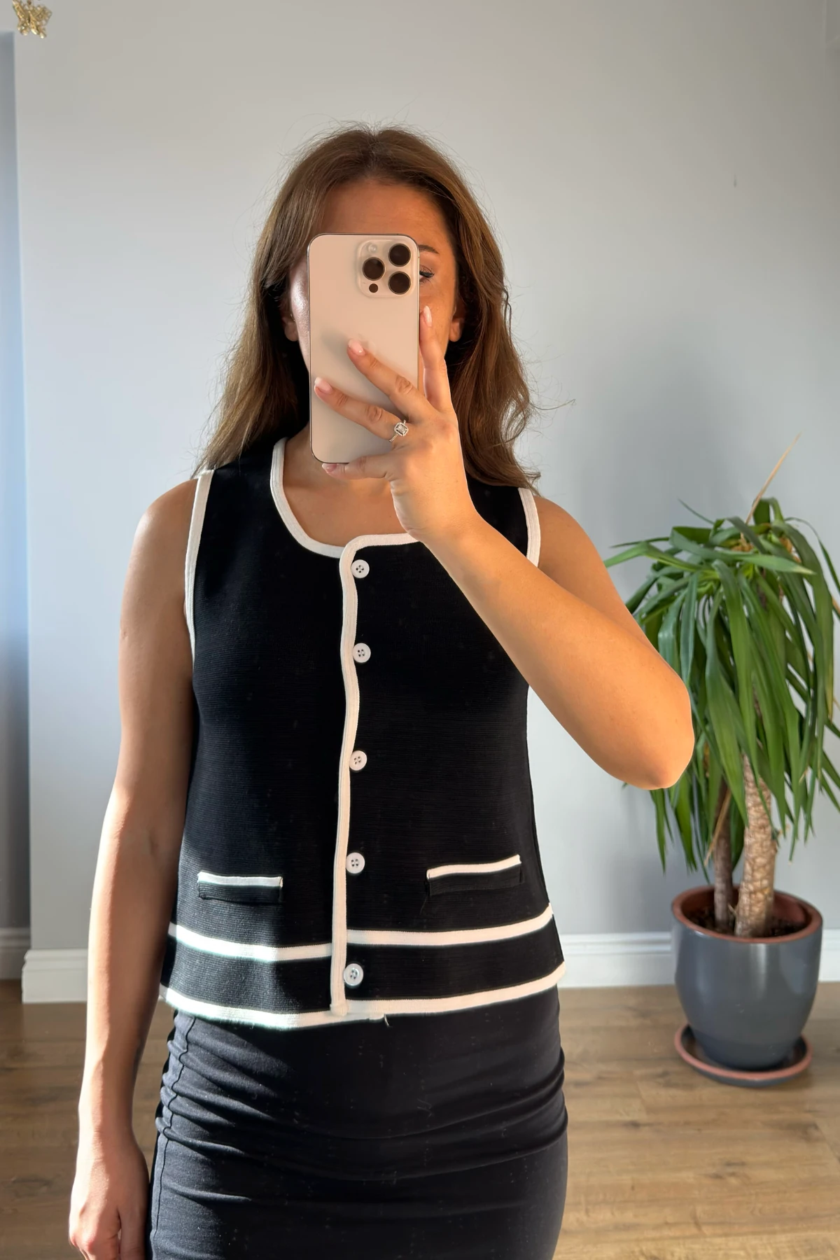 ŞERİTLİ YELEK - Siyah