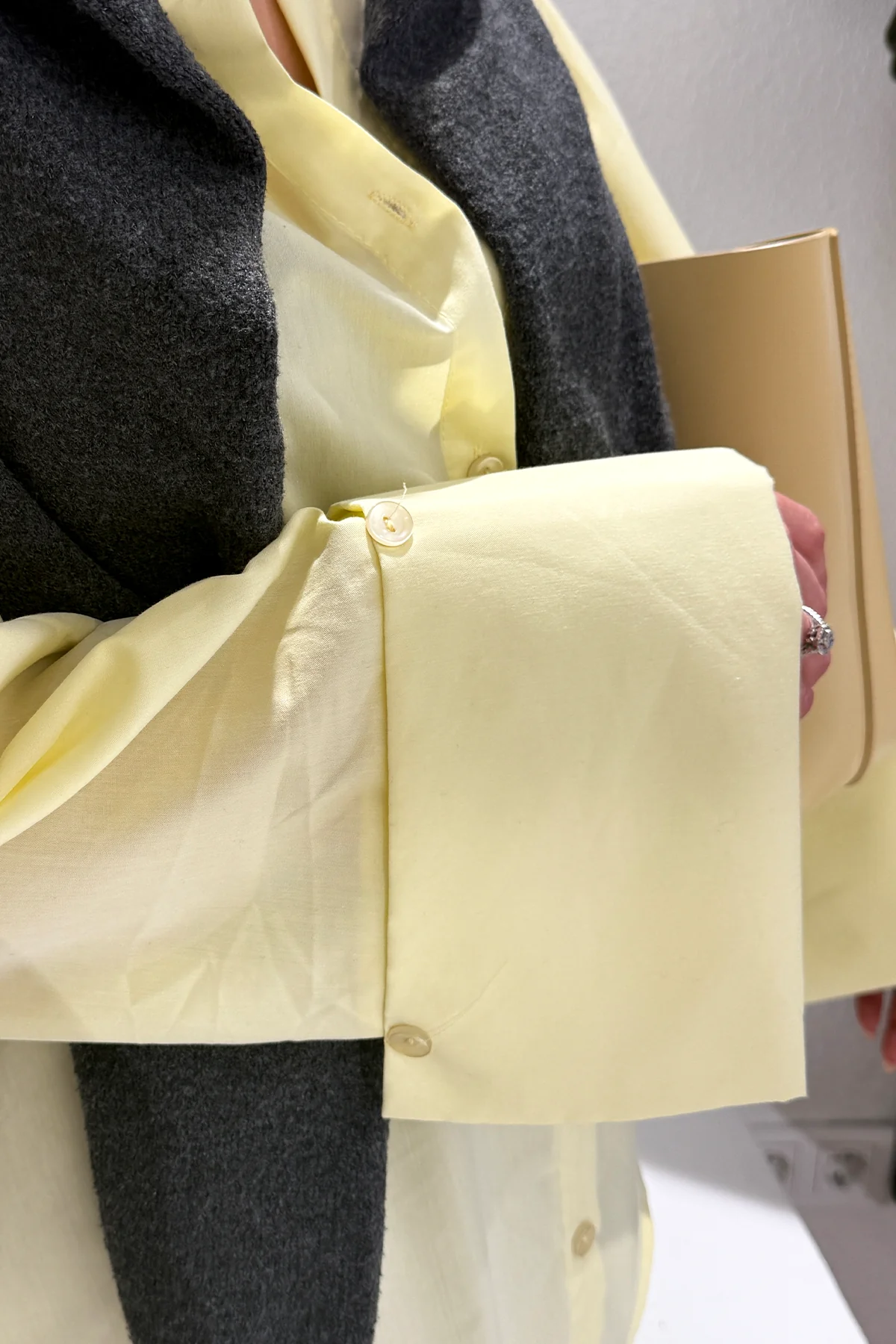 GENİŞ KOL OVERSİZE GÖMLEK - Sarı