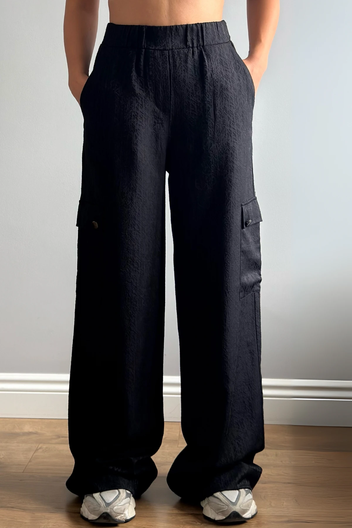 DESENLİ SATEN KARGO PANTOLON