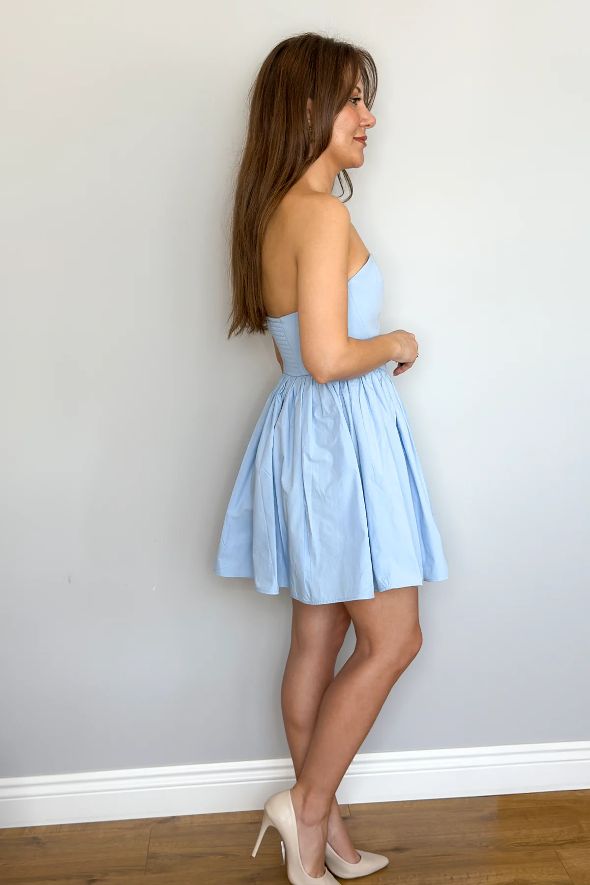 KALP YAKA MİNİ ELBİSE