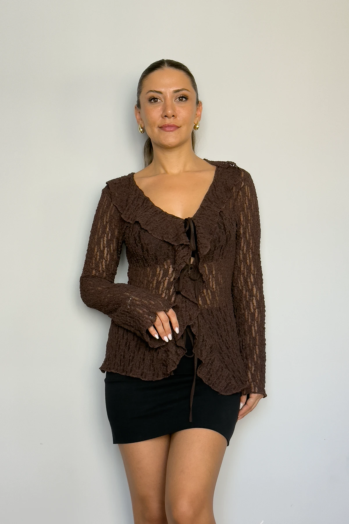 LİKRALI DANTELLİ BLUZ