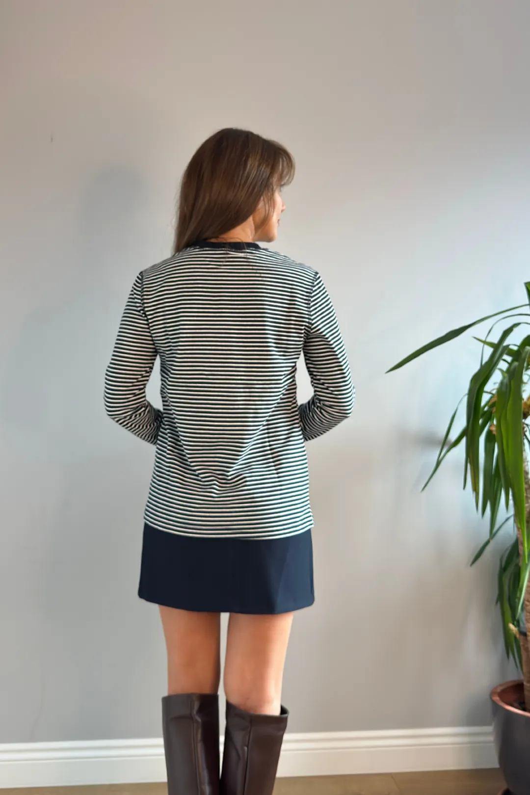 YATAY ÇİZGİLİ BASİC - Siyah