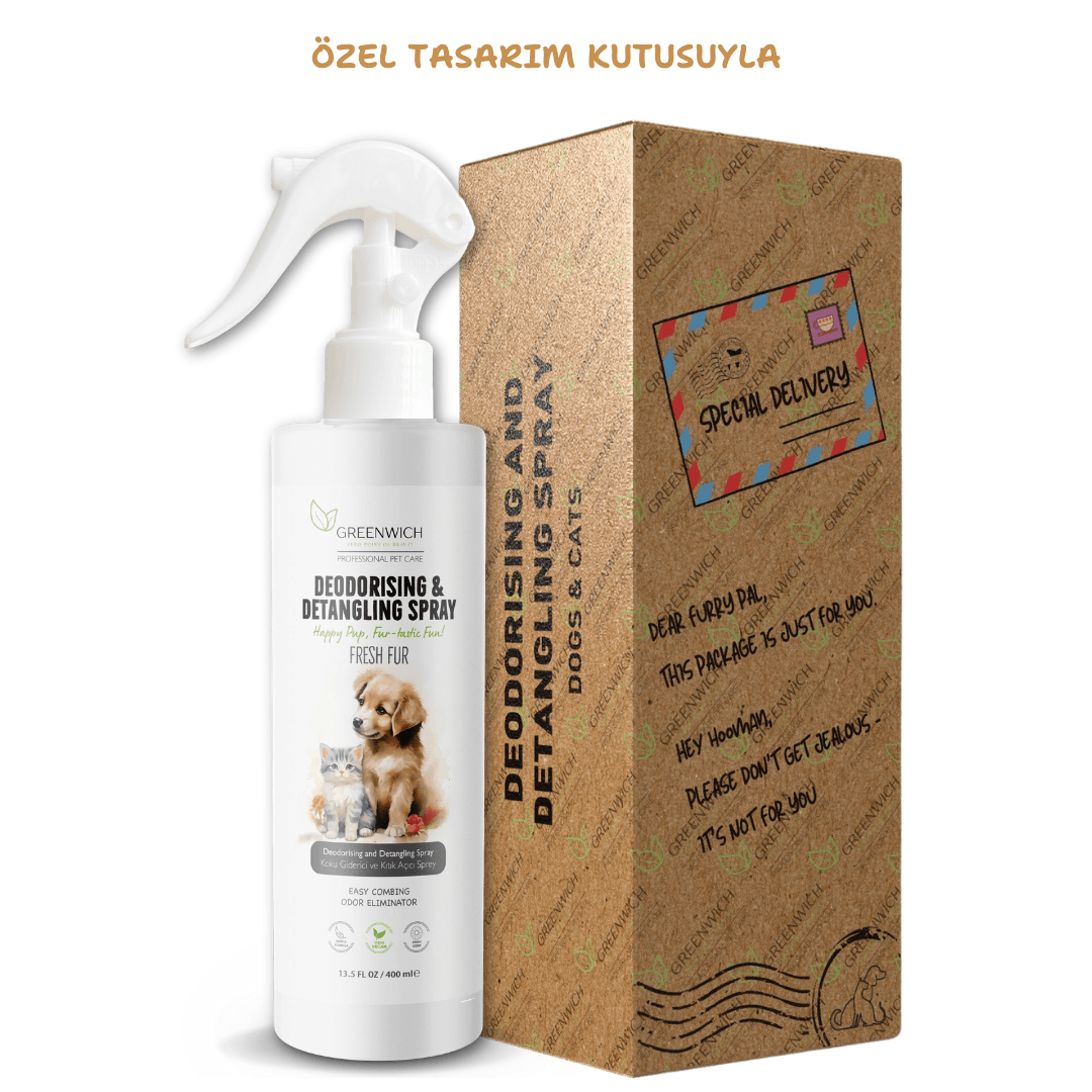 Kıtık Açıcı Koku Giderici Kolay Tarama Spreyi Vegan Kedi Köpek Uzun Kısa Parlak Tüyler 400 Ml*2