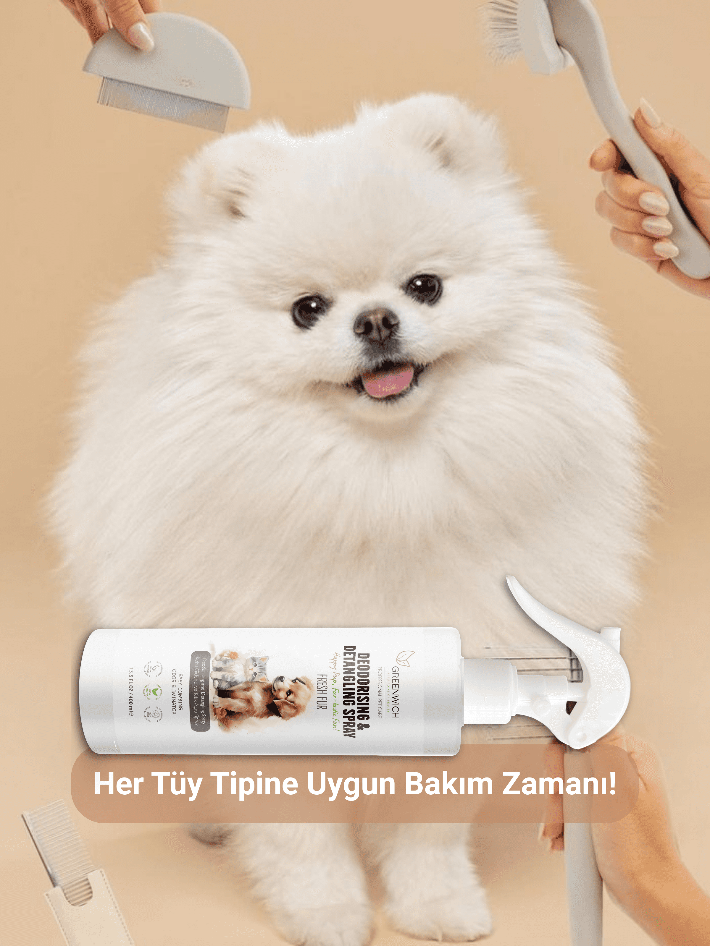Tüy Açıcı Sprey | 400 ml | Kıtık Açıcı | Kolay Tarama | Tuvalet Idrar Koku Giderici | Kedi Köpek