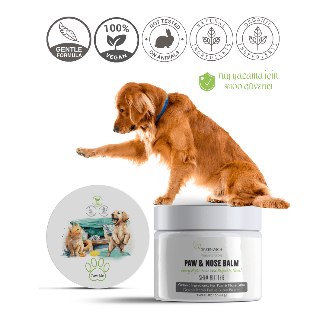 Pati Burun Nemlendirici Balm Vegan Organik Içerikli Kedi Köpek Doğal Çatlak Koruma Bakım Krem 50ml*2