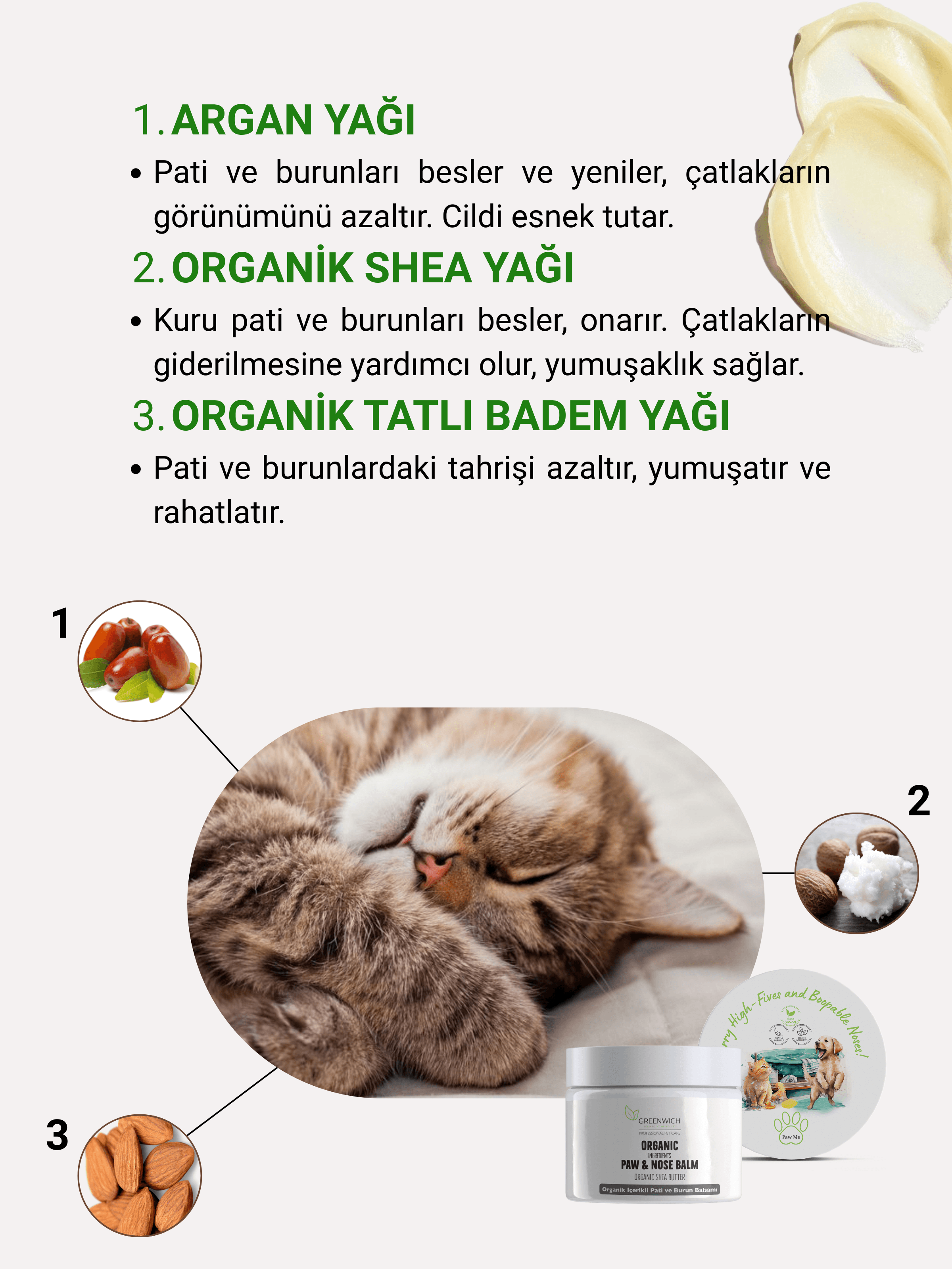 Pati Burun Balm | 50 ml | Nemlendirici Çatlak Giderici Krem | Doğal Organik Içerik | Kedi Köpek