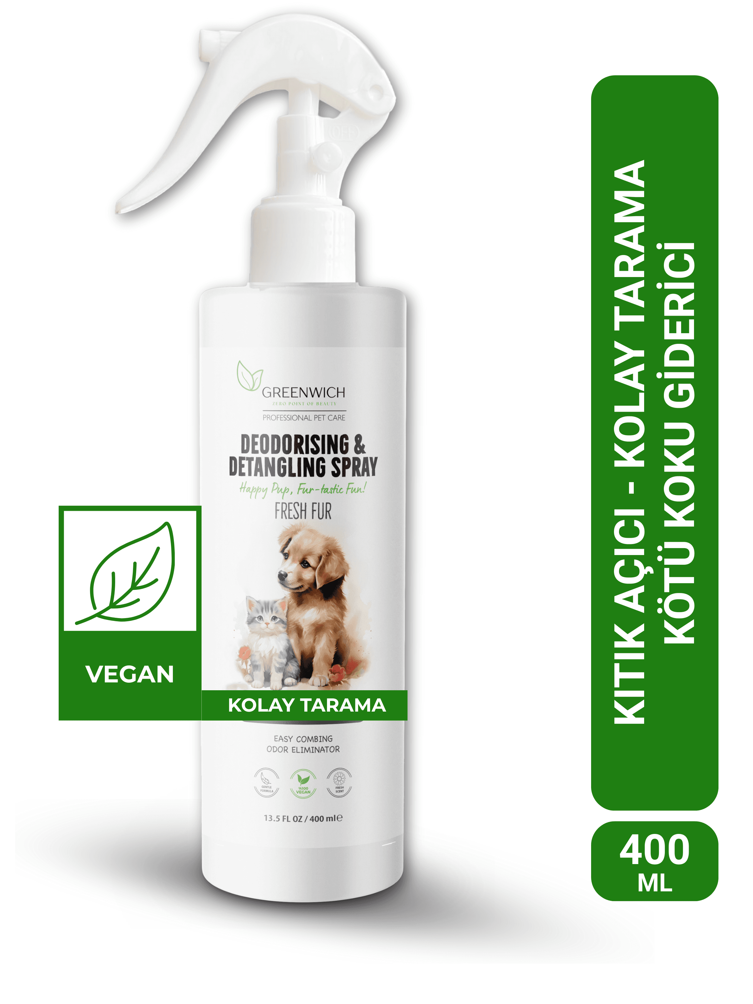 Tüy Açıcı Sprey | 400 ml | Kıtık Açıcı | Kolay Tarama | Tuvalet Idrar Koku Giderici | Kedi Köpek