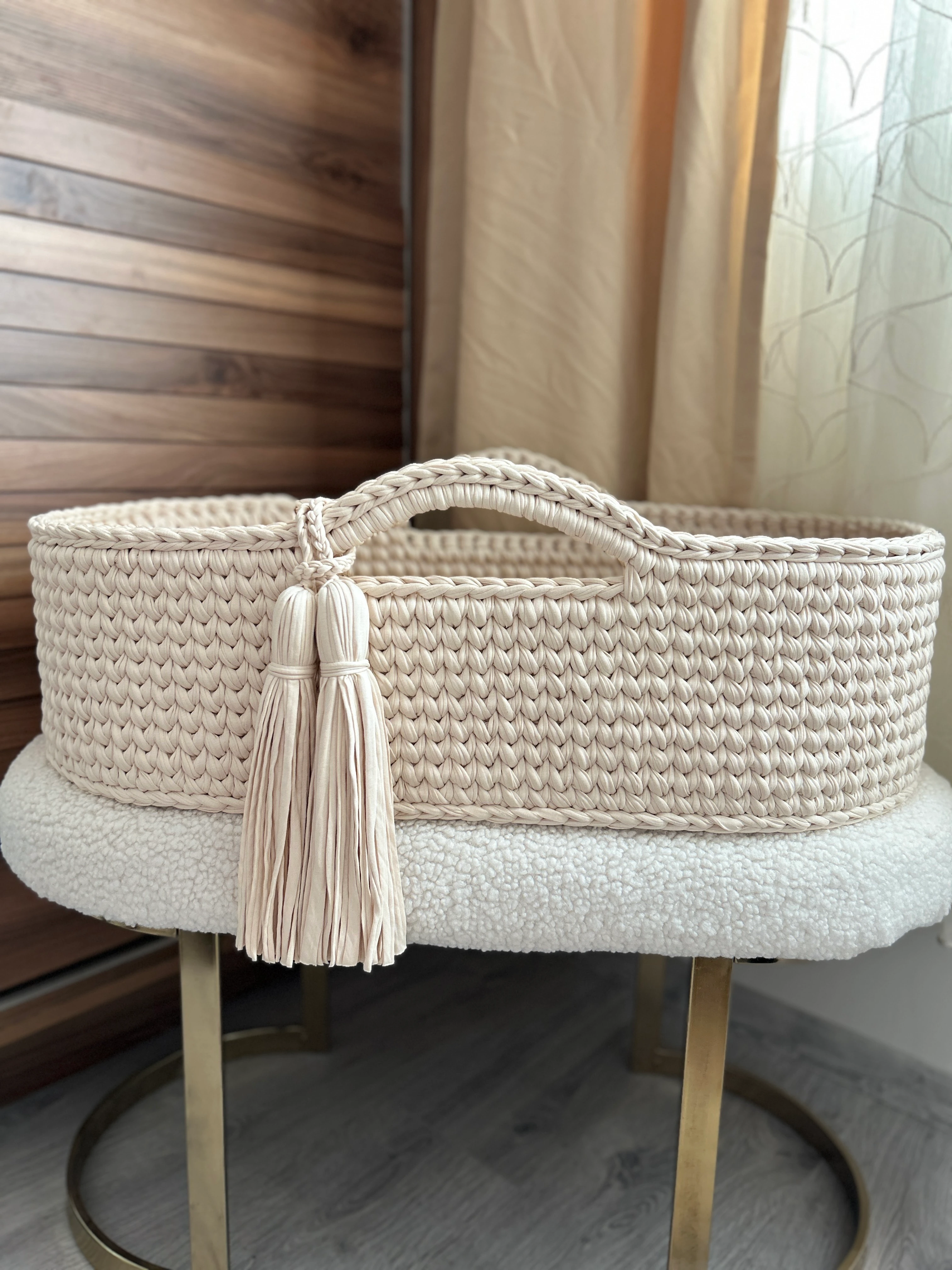 Başlıksız Örgü Bebek Puseti - Krem