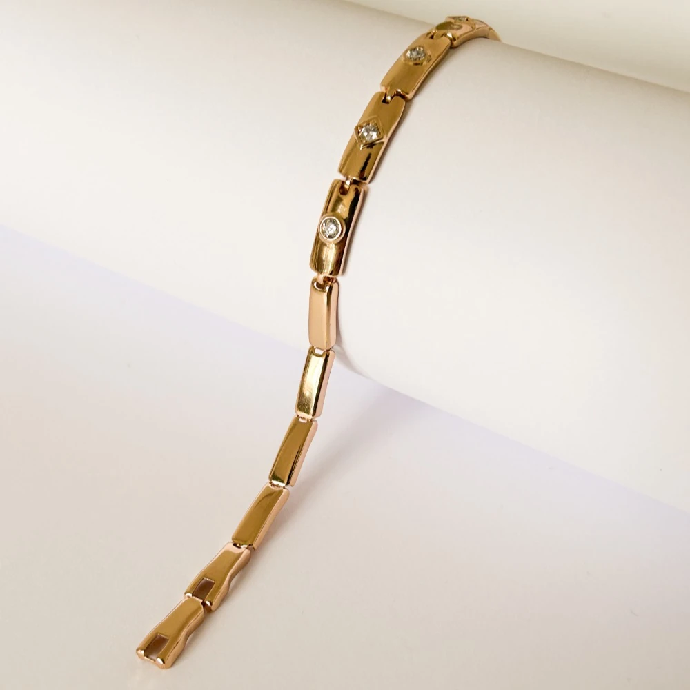 Zirkon Taşlı Blok Bileklik