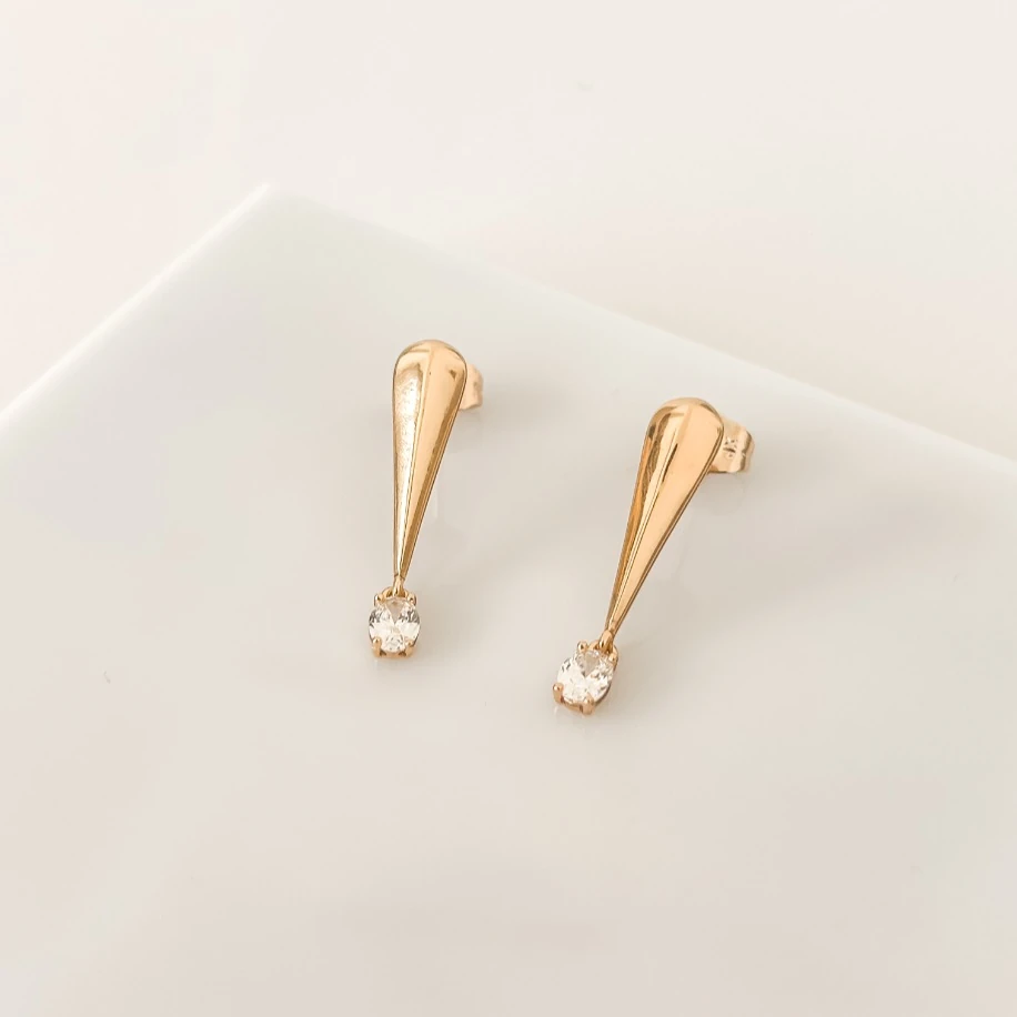 Zirkon Taşlı Damla Küpe