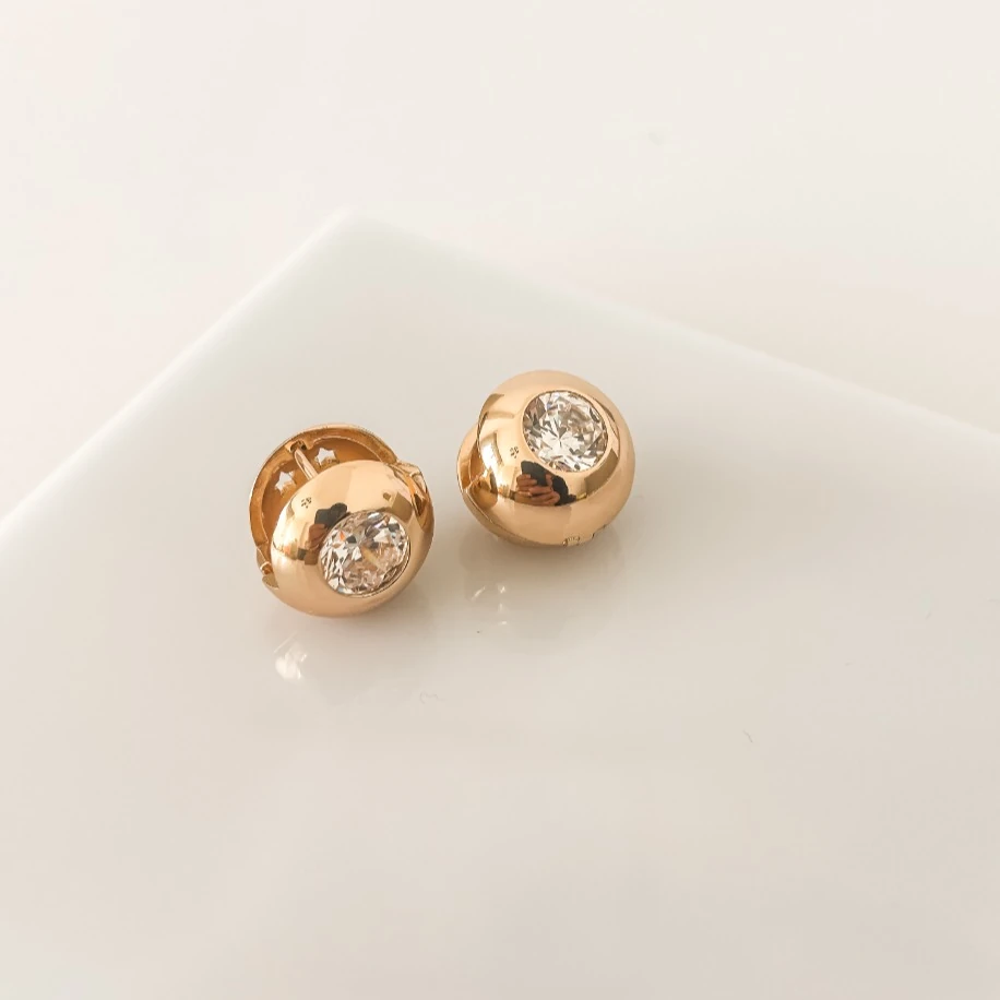 Zirkon Taşlı Yıldızlı Top Küpe