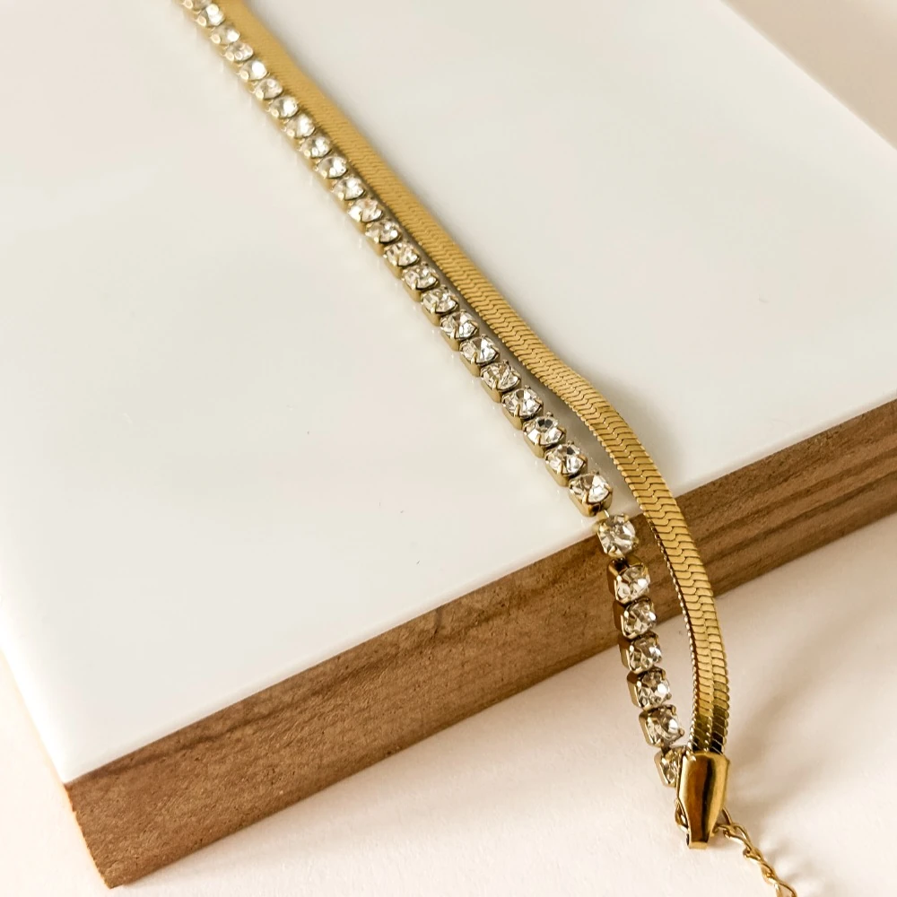 Su Yolu İtalyan Zincirli 2 li Bileklik