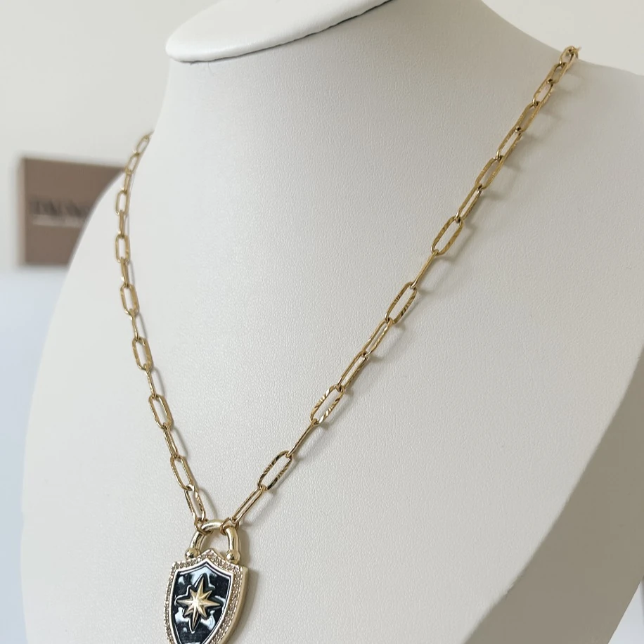 Kuzey Yıldızı Paperclip Çelik Kolye