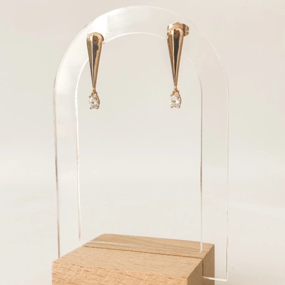 Zirkon Taşlı Damla Küpe