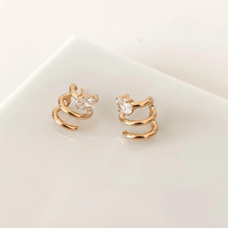 Zirkon Taşlı Heli Küpe