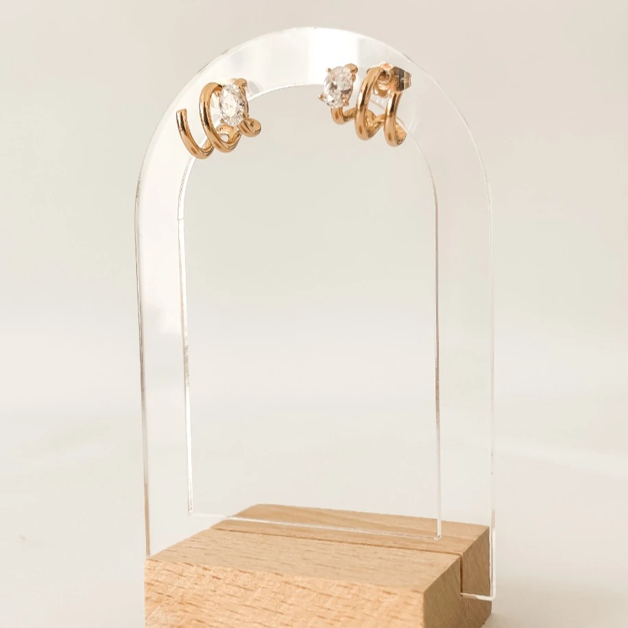 Zirkon Taşlı Heli Küpe